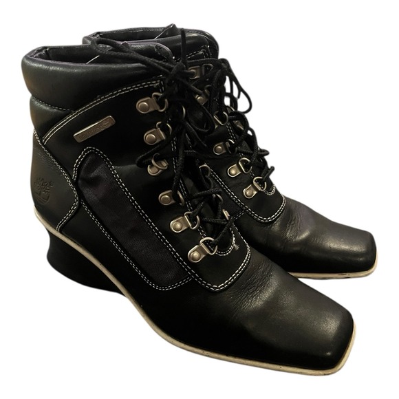 Timberland Shoes - Womens Timberland Black and Grey Chelsea Heel Ankle Boots 6.5